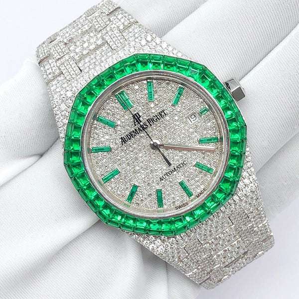 WhatsAppImage2022-09-22at11.40.20AM_600x600 Audemars Piguet Green Baguette Sapphire & Round VVS Diamond Full Iced Out Watch, Self Winding White Gold Plated Men Wrist Watch,Stainless Steel Diamond Watch For Men
