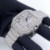 Cartier Santos VVS Diamond Men Watch, Stainless Steel White Gold Plated Men Watch For Birthday Gift