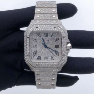 WhatsAppImage2022-09-22at11.48.55AM_1_600x600 Cartier Santos VVS Diamond Men Watch, Stainless Steel White Gold Plated Men Watch For Birthday Gift