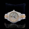 Rolex Daydate Full Iced Out VVS Diamond Watch, Baguette And Round VVS Diamond Wrist Watch For Men, White & Yellow Gold Plated Men Diamond Watch