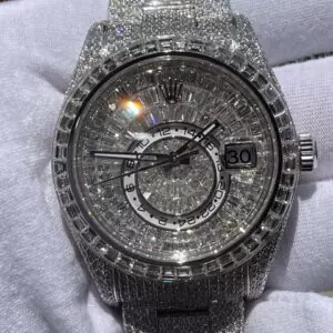 WhatsAppImage2022-09-26at11.34.43AM_1_600x600 Rolex Sky Dweller Baguette & Round Iced Out VVS Moissanite Diamond Men Watch, 42mm Dial White Gold Plated Stainless Steel Men Watch For Gift, Fully Iced Out Birthday Gift Watch For Him