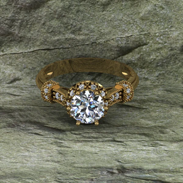 001_b35e249b-510e-427c-90ce-839e913c145c_600x600 Round Cut Moissanite Solitaire Diamond Vintage Engagement Ring, Moissanite Wedding Ring, Silver Moissanite Diamond Women Ring, Proposal Gold Ring For Her