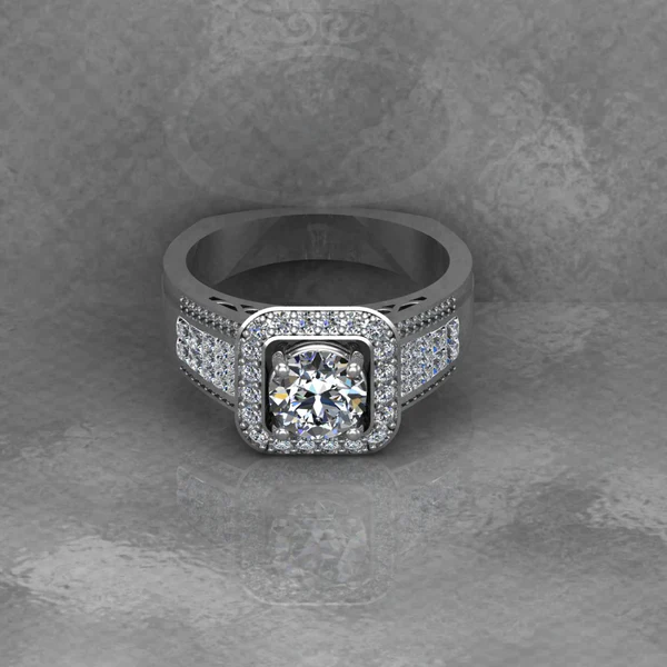 Round Moissanite Halo Diamond Vintage Engagement Ring, Moissanite Wedding Ring, Silver Moissanite Diamond Women Ring, Proposal Gold Ring For Her