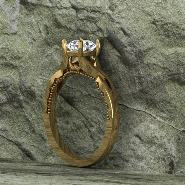 Round Cut Moissanite Solitaire Diamond Vintage Engagement Ring, Moissanite Wedding Ring, Silver Moissanite Diamond Women Ring, Proposal Gold Ring For Her