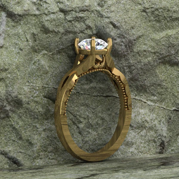 Round Cut Moissanite Solitaire Diamond Vintage Engagement Ring, Moissanite Wedding Ring, Silver Moissanite Diamond Women Ring, Proposal Gold Ring For Her