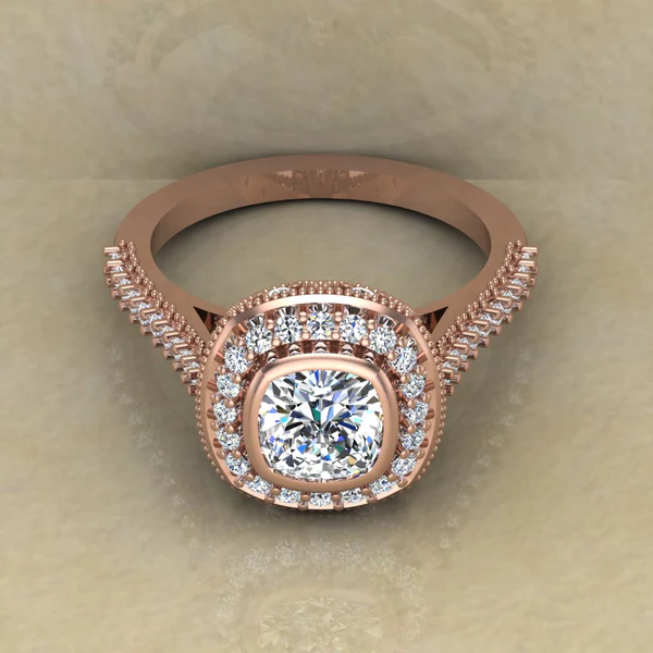 Cushion Cut Moissanite Halo Diamond Vintage Engagement Ring, Moissanite Wedding Ring, Silver Moissanite Diamond Women Ring, Proposal Gold Ring For Her