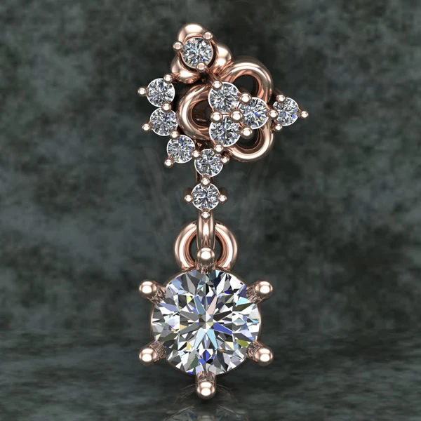 Round Diamond Sterling Silver Solitaire Women Pendant, Moissanite Diamond Pendant, Moissanite Women Pendant, Anniversary Gift Pendant, Engagement Gift Women Pendant