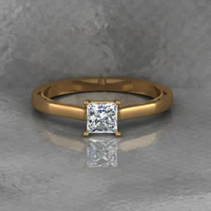 Princess Moissanite Solitaire Diamond Vintage Engagement Ring, Moissanite Wedding Ring, Silver Moissanite Diamond Women Ring, Proposal Gold Ring For Her