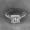 01_0bfb773b-2b1d-4731-8f24-e5ef1daaf2a3_600x600 Princess Cut Moissanite Double Halo Diamond Vintage Engagement Ring, Moissanite Wedding Ring, Silver Moissanite Diamond Women Ring, Proposal Gold Ring For Her