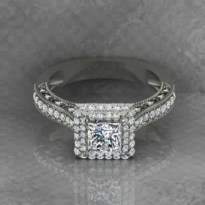 01_0bfb773b-2b1d-4731-8f24-e5ef1daaf2a3_600x600 Princess Cut Moissanite Double Halo Diamond Vintage Engagement Ring, Moissanite Wedding Ring, Silver Moissanite Diamond Women Ring, Proposal Gold Ring For Her
