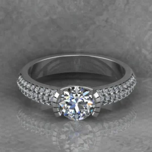 Round Moissanite Solitaire Diamond Vintage Engagement Ring, Moissanite Wedding Ring, Silver Moissanite Diamond Women Ring, Proposal Gold Ring For Her