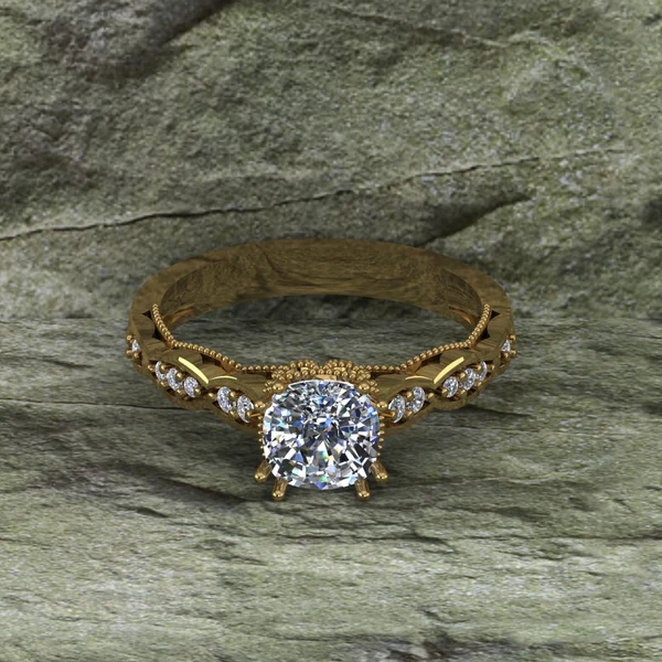 Round Cut Moissanite Solitaire Diamond Vintage Engagement Ring, Moissanite Wedding Ring, Silver Moissanite Diamond Women Ring, Proposal Gold Ring For Her