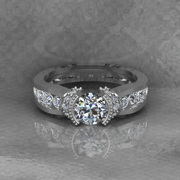 Round Moissanite Solitaire Diamond Vintage Engagement Ring, Moissanite Wedding Ring, Silver Moissanite Diamond Women Ring, Proposal Gold Ring For Her