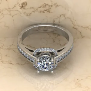 01_1d0e9de7-596b-406f-8a48-4d6100902627_600x600 Round Moissanite Halo Diamond Vintage Engagement Ring, Moissanite Wedding Ring, Silver Moissanite Diamond Women Ring, Proposal Gold Ring For Her