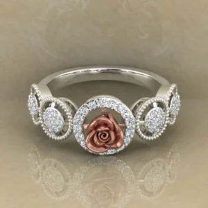 01_1da0e5fd-a176-48d8-832e-f0791f04cc39_600x600 Round Moissanite Diamond Rose Shape Engagement Ring, Moissanite Diamond Engagement Ring, Sterling Silver Wedding Ring For Bridal, Solid Gold Anniversary Ring Gift For Her