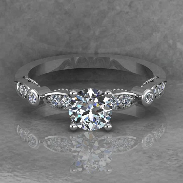 Round Cut Moissanite Solitaire Diamond Vintage Engagement Ring, Moissanite Wedding Ring, Silver Moissanite Diamond Women Ring, Proposal Gold Ring For Her