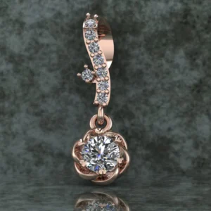 Round Diamond Sterling Silver Solitaire Women Pendant, Moissanite Diamond Pendant, Moissanite Women Pendant, Anniversary Gift Pendant, Engagement Gift Women Pendant