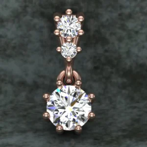 Round Diamond Sterling Silver Solitaire Women Pendant, Moissanite Diamond Pendant, Moissanite Women Pendant, Anniversary Gift Pendant, Engagement Gift Women Pendant