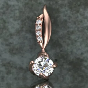 Round Diamond Sterling Silver Solitaire Women Pendant, Moissanite Diamond Pendant, Moissanite Women Pendant, Anniversary Gift Pendant, Engagement Gift Women Pendant