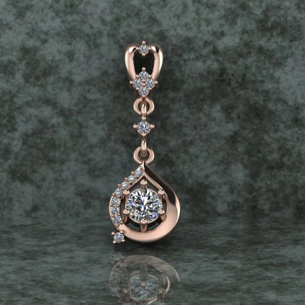 Round Diamond Sterling Silver Solitaire Women Pendant, Moissanite Diamond Pendant, Moissanite Women Pendant, Anniversary Gift Pendant, Engagement Gift Women Pendant