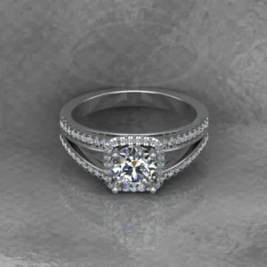 Round Moissanite Halo Diamond Vintage Engagement Ring, Moissanite Wedding Ring, Silver Moissanite Diamond Women Ring, Proposal Gold Ring For Her