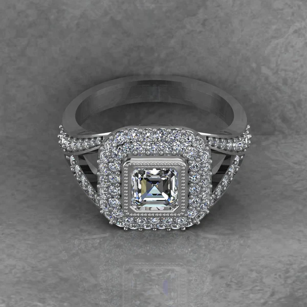 01_37b9cbf9-6721-4055-936d-2bb9cfb8ebbf_600x600 Asscher Cut Moissanite Double Halo Diamond Vintage Engagement Ring, Moissanite Wedding Ring, Silver Moissanite Diamond Women Ring, Proposal Gold Ring For Her