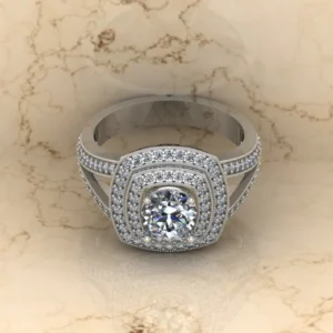 01_3a95e942-1d17-4ed2-b51d-20f7dec9c9e4_600x600 Round Moissanite Double Halo Diamond Vintage Engagement Ring, Moissanite Wedding Ring, Silver Moissanite Diamond Women Ring, Proposal Gold Ring For Her