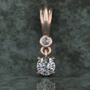 Round Diamond Sterling Silver Solitaire Women Pendant, Moissanite Diamond Pendant, Moissanite Women Pendant, Anniversary Gift Pendant, Engagement Gift Women Pendant