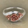 01_3cadf7ba-440f-4f7d-a70c-6516c73ee8d3_600x600 Round Moissanite Diamond Rose Shape Engagement Ring, Moissanite Diamond Engagement Ring, Sterling Silver Wedding Ring For Bridal, Solid Gold Anniversary Ring Gift For Her