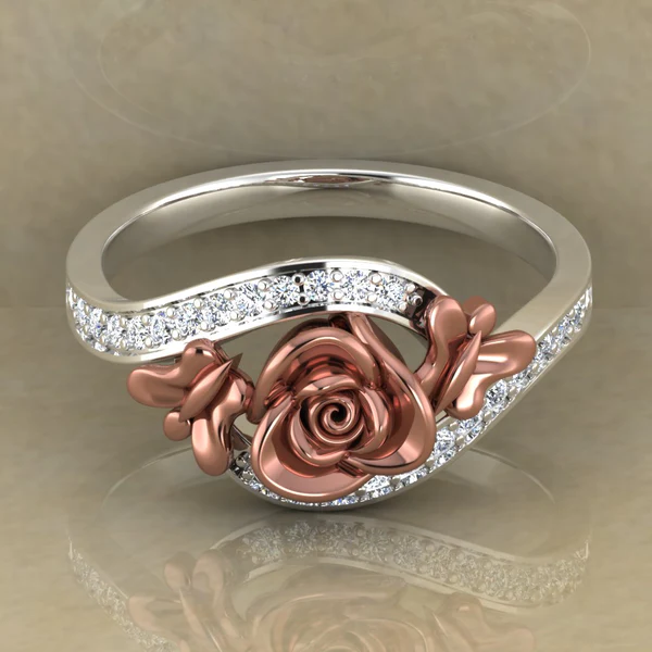 01_3cadf7ba-440f-4f7d-a70c-6516c73ee8d3_600x600 Round Moissanite Diamond Rose Shape Engagement Ring, Moissanite Diamond Engagement Ring, Sterling Silver Wedding Ring For Bridal, Solid Gold Anniversary Ring Gift For Her