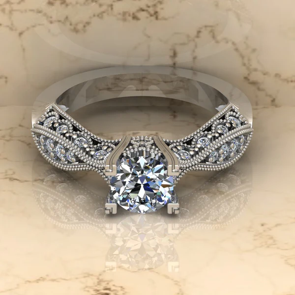 01_42c8e9fd-f70f-4da7-9b48-349f41c9ada7_600x600 Round Moissanite Solitaire Diamond Vintage Engagement Ring, Moissanite Wedding Ring, Silver Moissanite Diamond Women Ring, Proposal Gold Ring For Her