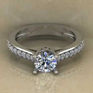 Round Cut Moissanite Solitaire Diamond Vintage Engagement Ring, Moissanite Wedding Ring, Silver Moissanite Diamond Women Ring, Proposal Gold Ring For Her