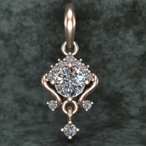 Round Diamond Sterling Silver Solitaire Women Pendant, Moissanite Diamond Pendant, Moissanite Women Pendant, Anniversary Gift Pendant, Engagement Gift Women Pendant