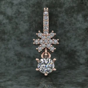 Round Diamond Sterling Silver Solitaire Women Pendant, Moissanite Diamond Pendant, Moissanite Women Pendant, Anniversary Gift Pendant, Engagement Gift Women Pendant