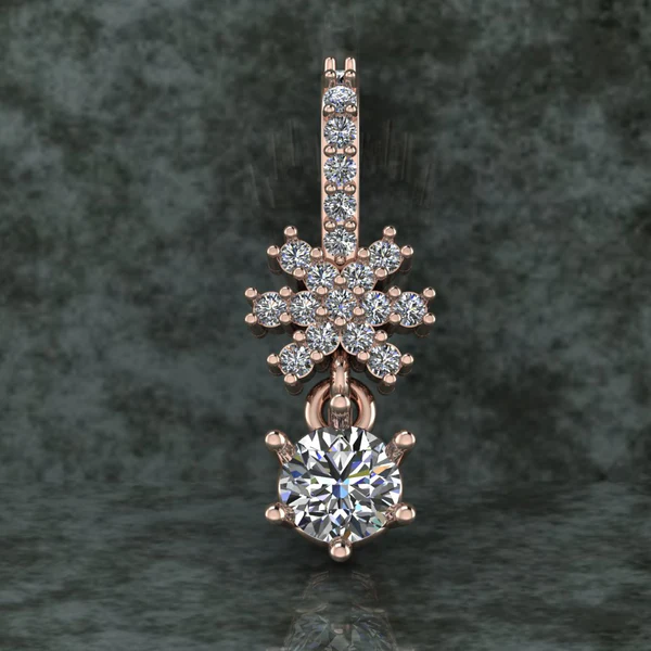 Round Diamond Sterling Silver Solitaire Women Pendant, Moissanite Diamond Pendant, Moissanite Women Pendant, Anniversary Gift Pendant, Engagement Gift Women Pendant