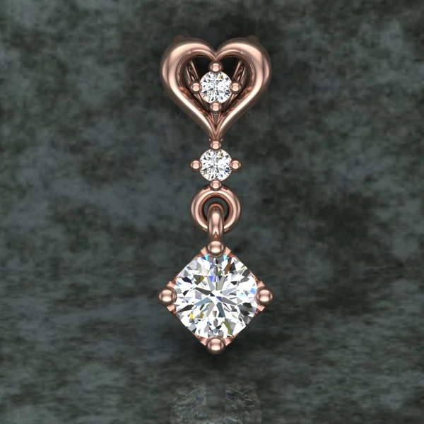 Round Diamond Sterling Silver Solitaire Women Pendant, Moissanite Diamond Pendant, Moissanite Women Pendant, Anniversary Gift Pendant, Engagement Gift Women Pendant