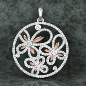 Round Diamond Sterling Silver Solitaire Women Pendant, Moissanite Diamond Pendant, Moissanite Women Pendant, Anniversary Gift Pendant, Engagement Gift Women Pendant