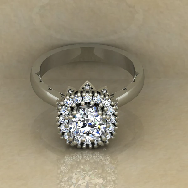 Round Cut Moissanite Halo Diamond Vintage Engagement Ring, Moissanite Wedding Ring, Silver Moissanite Diamond Women Ring, Proposal Gold Ring For Her