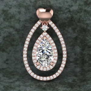 Round Diamond Sterling Silver Solitaire Women Pendant, Moissanite Diamond Pendant, Moissanite Women Pendant, Anniversary Gift Pendant, Engagement Gift Women Pendant