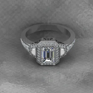 01_5c160381-9dc2-40ea-9bde-932bc00d4e77_600x600 Emerald Cut Moissanite Halo Diamond Vintage Engagement Ring, Moissanite Wedding Ring, Silver Moissanite Diamond Women Ring, Proposal Gold Ring For Her