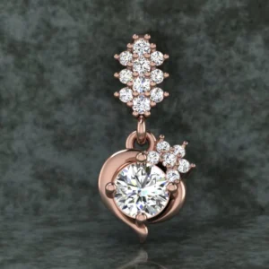 Round Diamond Sterling Silver Solitaire Women Pendant, Moissanite Diamond Pendant, Moissanite Women Pendant, Anniversary Gift Pendant, Engagement Gift Women Pendant