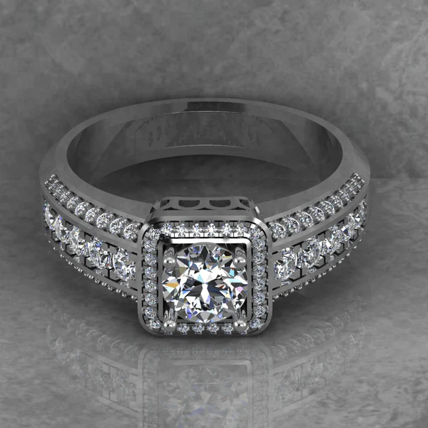 Round Moissanite Halo Diamond Vintage Engagement Ring, Moissanite Wedding Ring, Silver Moissanite Diamond Women Ring, Proposal Gold Ring For Her