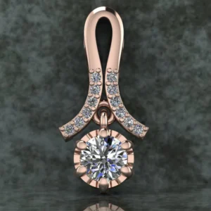 Round Diamond Sterling Silver Solitaire Women Pendant, Moissanite Diamond Pendant, Moissanite Women Pendant, Anniversary Gift Pendant, Engagement Gift Women Pendant