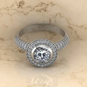 01_64c88ada-5594-49e2-b5ca-a3ab625befc0_600x600 Round Moissanite Halo Diamond Vintage Engagement Ring, Moissanite Wedding Ring, Silver Moissanite Diamond Women Ring, Proposal Gold Ring For Her