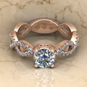 Round Cut Moissanite Solitaire Diamond Vintage Engagement Ring, Moissanite Wedding Ring, Silver Moissanite Diamond Women Ring, Proposal Gold Ring For Her