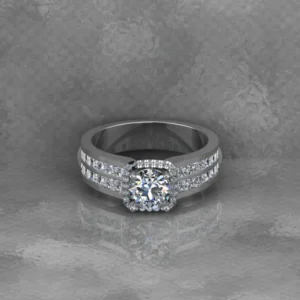 Round Moissanite Halo Diamond Vintage Engagement Ring, Moissanite Wedding Ring, Silver Moissanite Diamond Women Ring, Proposal Gold Ring For Her