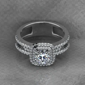 Round Moissanite Halo Diamond Vintage Engagement Ring, Moissanite Wedding Ring, Silver Moissanite Diamond Women Ring, Proposal Gold Ring For Her