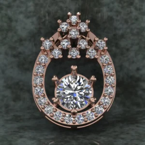 Round Diamond Sterling Silver Solitaire Women Pendant, Moissanite Diamond Pendant, Moissanite Women Pendant, Anniversary Gift Pendant, Engagement Gift Women Pendant