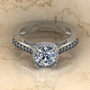 01_710327f7-9a54-4228-88ce-0677d7990f8d_600x600 Round Moissanite Halo Diamond Vintage Engagement Ring, Moissanite Wedding Ring, Silver Moissanite Diamond Women Ring, Proposal Gold Ring For Her