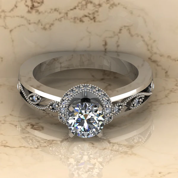 Round Moissanite Solitaire Diamond Vintage Engagement Ring, Moissanite Wedding Ring, Silver Moissanite Diamond Women Ring, Proposal Gold Ring For Her